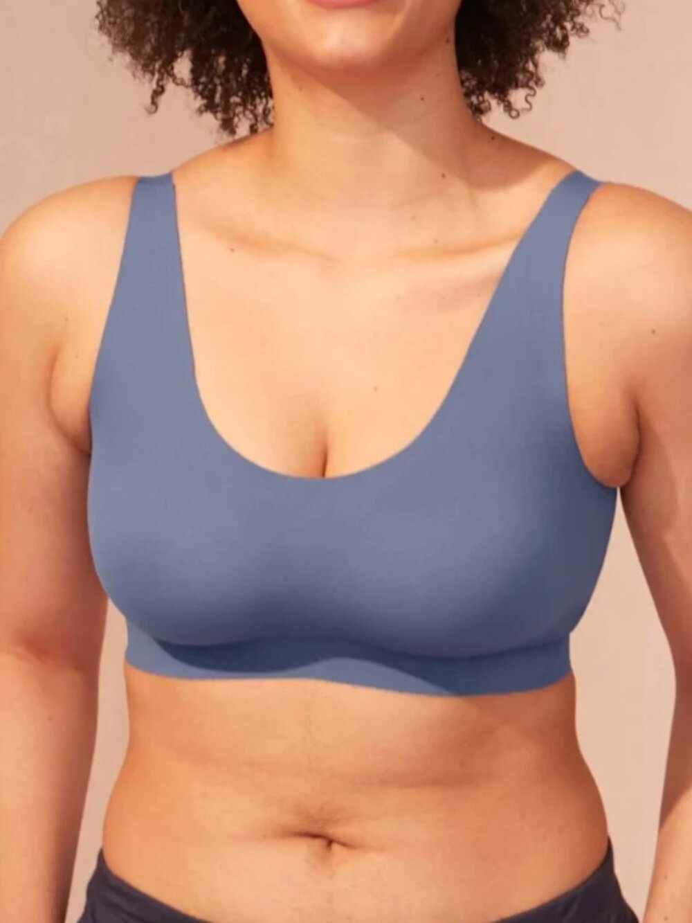 KNIX NEW LuxeLift Pullover T-Shirt Bra Seamless Slate Blue Women's XXXXL 44ABC